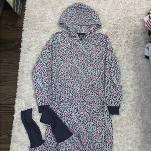 Leopard Print Zip Up Foot Pyjamas